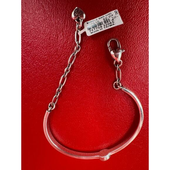 Brighton Mingle Bar Silver Tone Mingle Motif Scrolls Slender Bracelet NWT - Picture 4 of 10